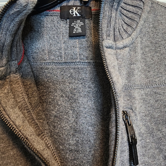 Mens Calvin Klein Full Zip Sweat Jacket Grey Size Large - Picture 6 of 8